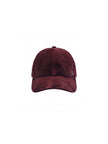 Velvet Baseball Cap-Burgundy