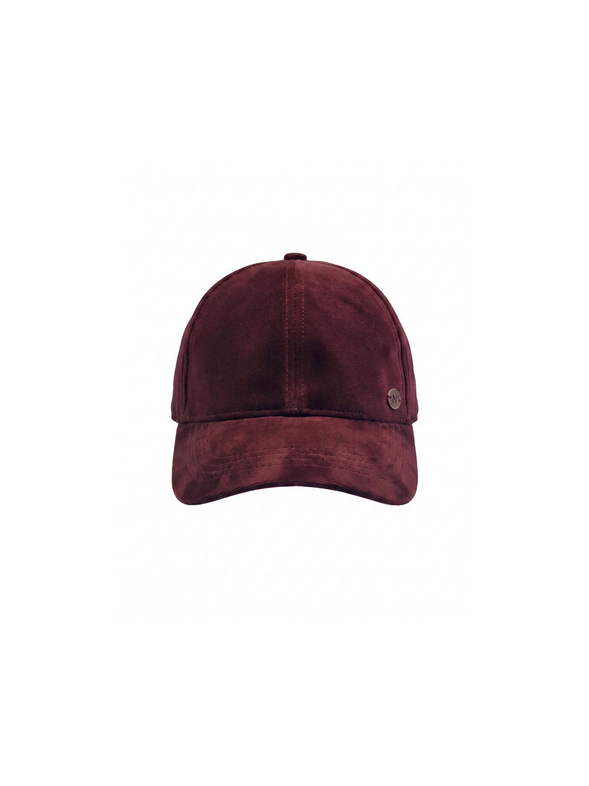 Velvet Baseball Cap-Burgundy