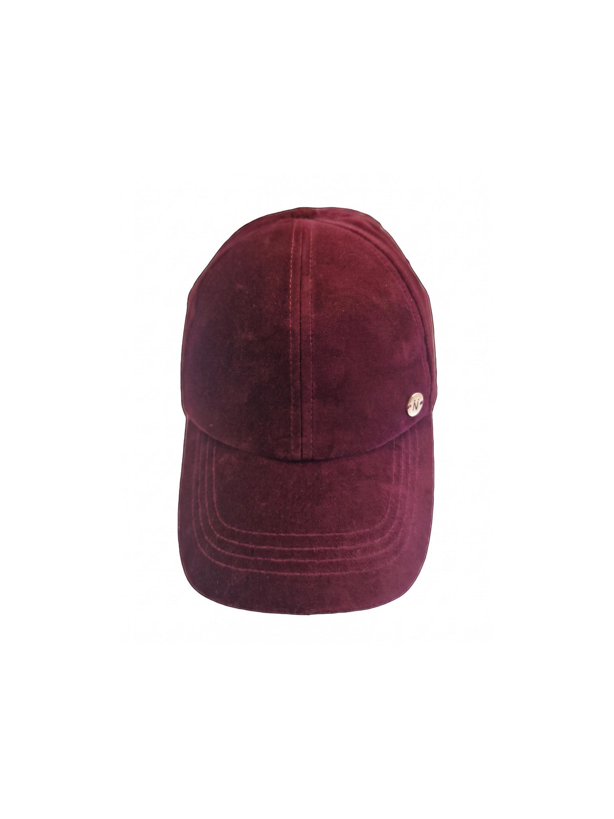 Velvet Baseball Cap-Burgundy