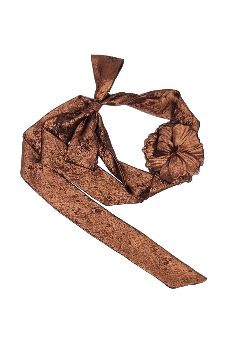VERA CORSAGE SCARF IN BRONZE