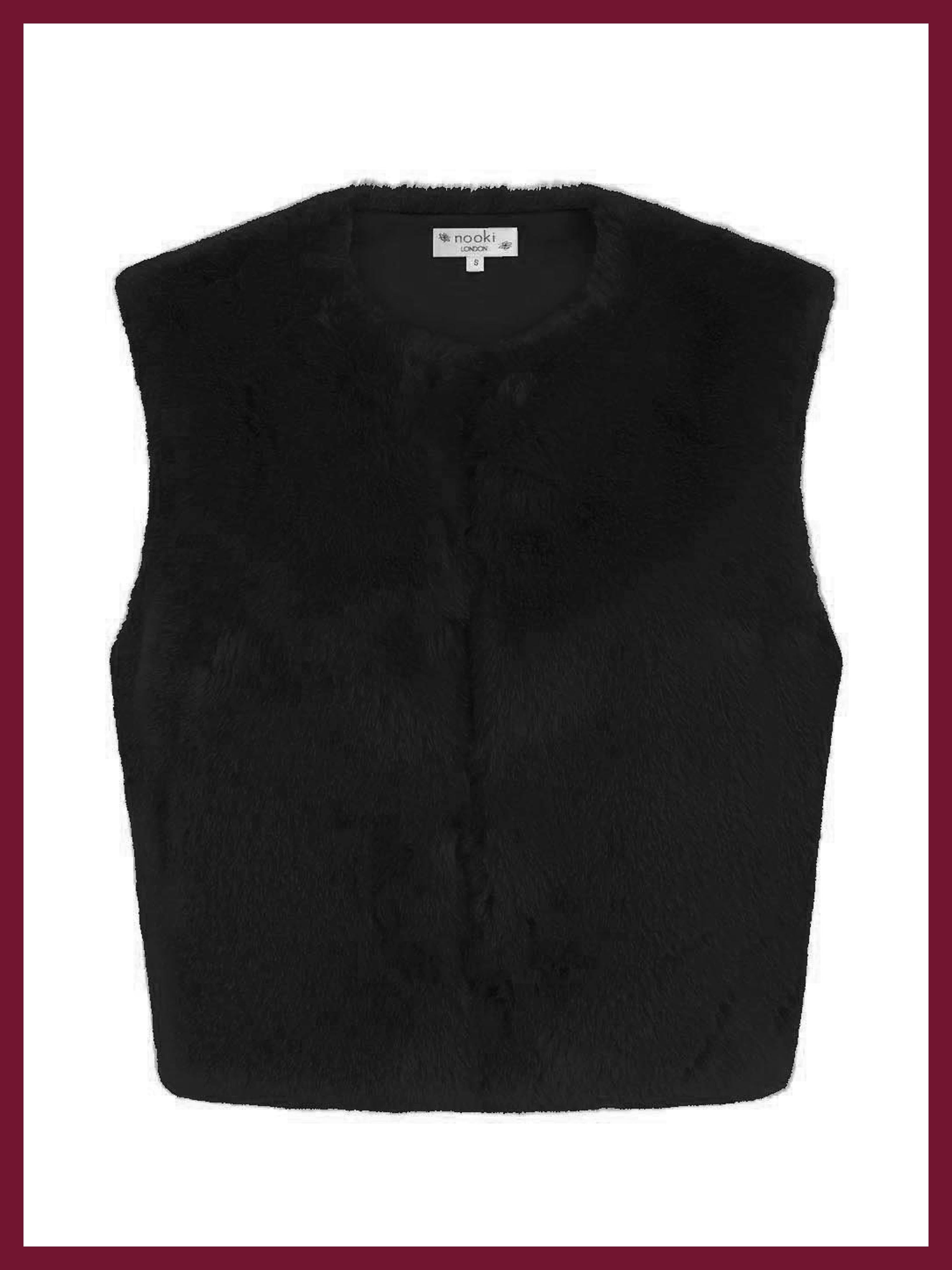 Edelweiss Faux Fur Gilet - Black