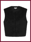 Edelweiss Faux Fur Gilet - Black