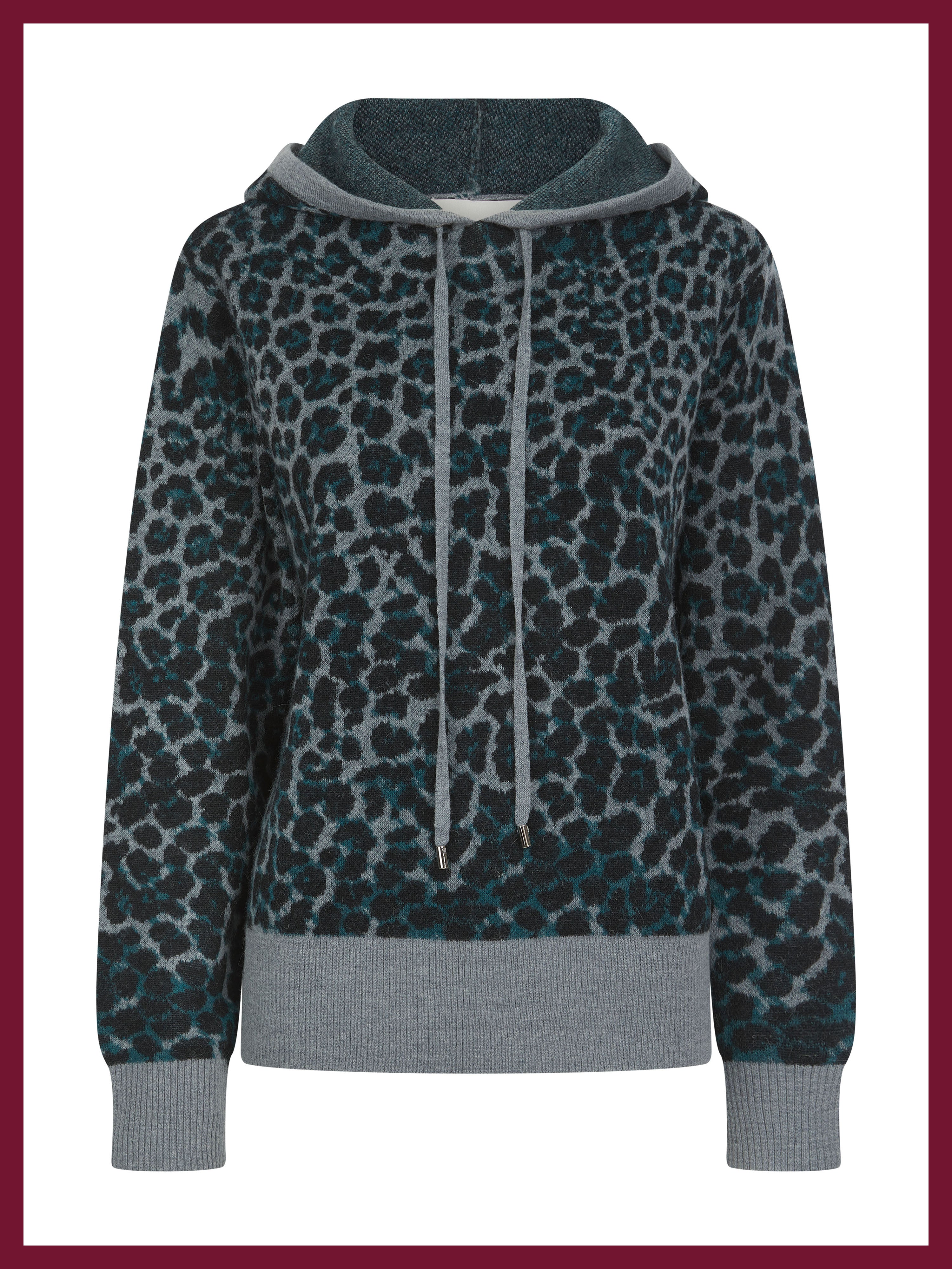 Leopard Norwood Hoodie in Grey