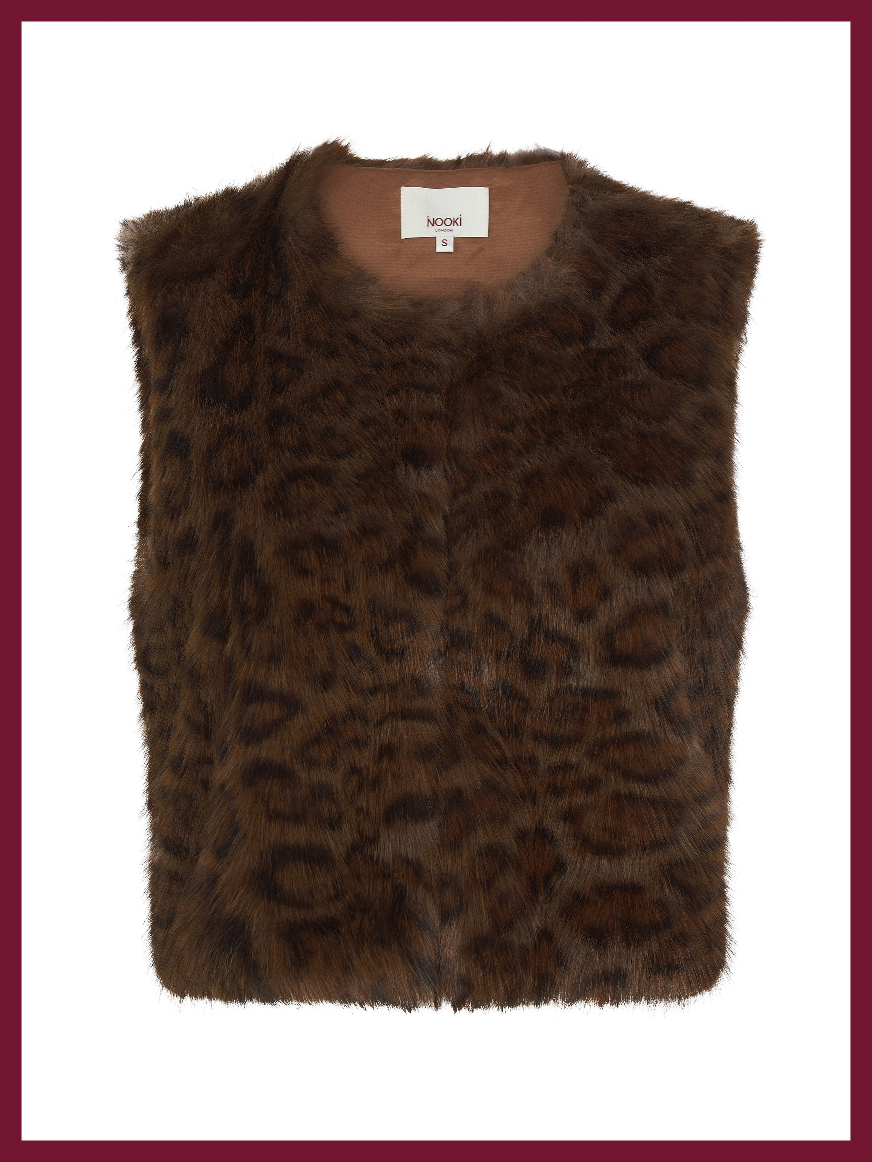 Edelweiss Faux Fur Gilet - Chocolate Leopard