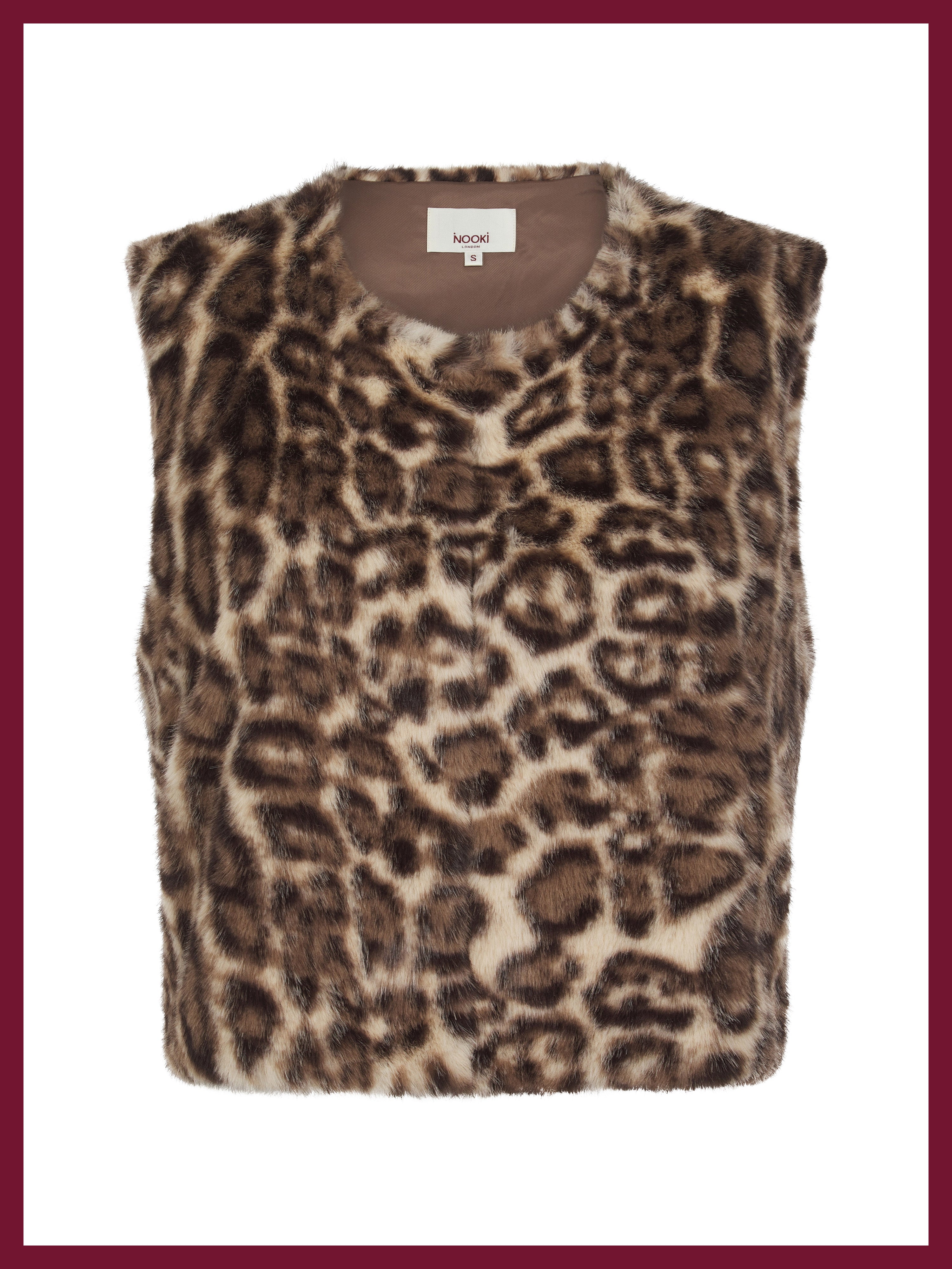 Edelweiss Faux Fur Gilet - Natural Leopard