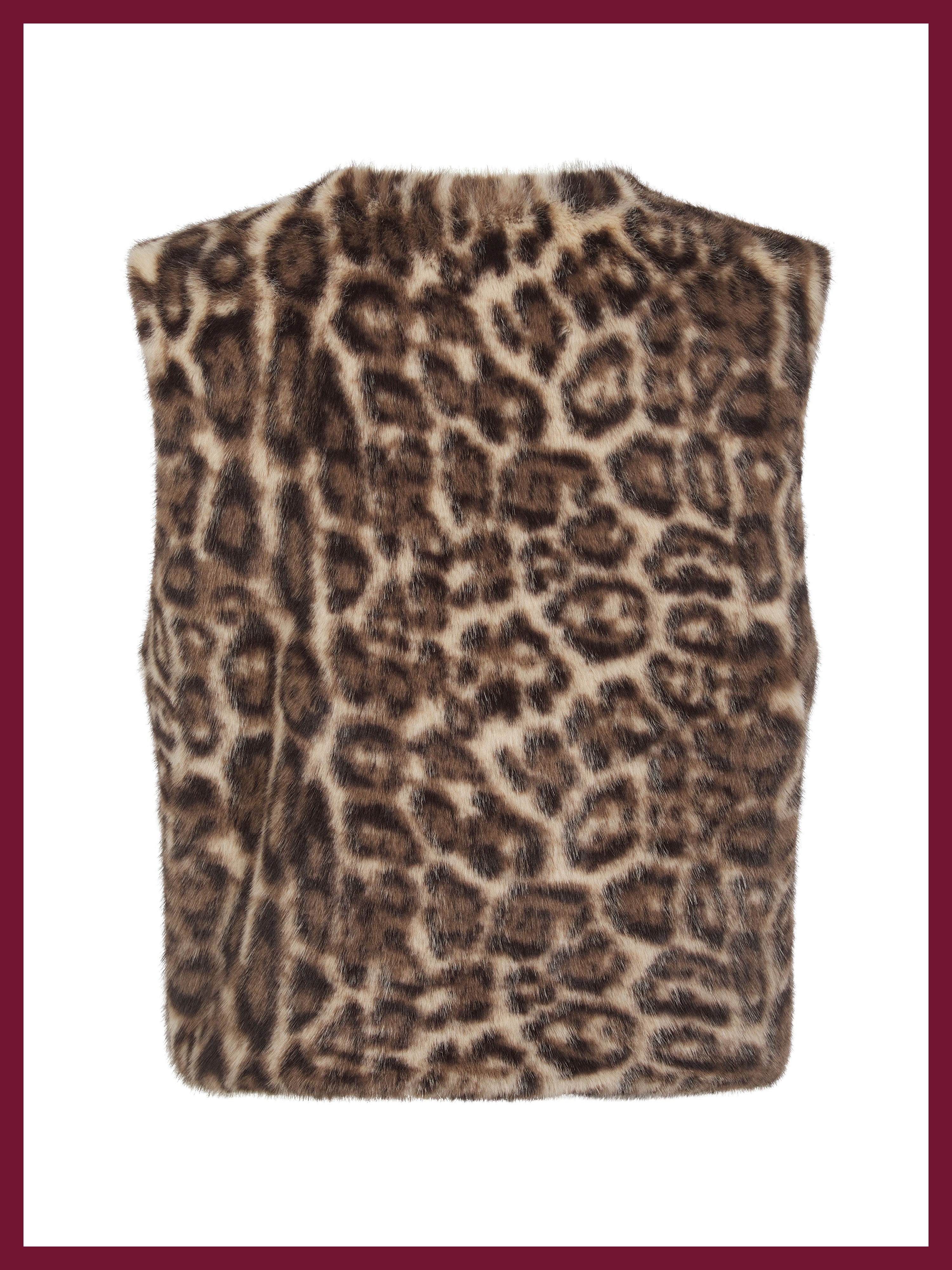 Edelweiss Faux Fur Gilet - Natural Leopard