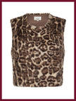 Edelweiss Faux Fur Gilet - Natural Leopard