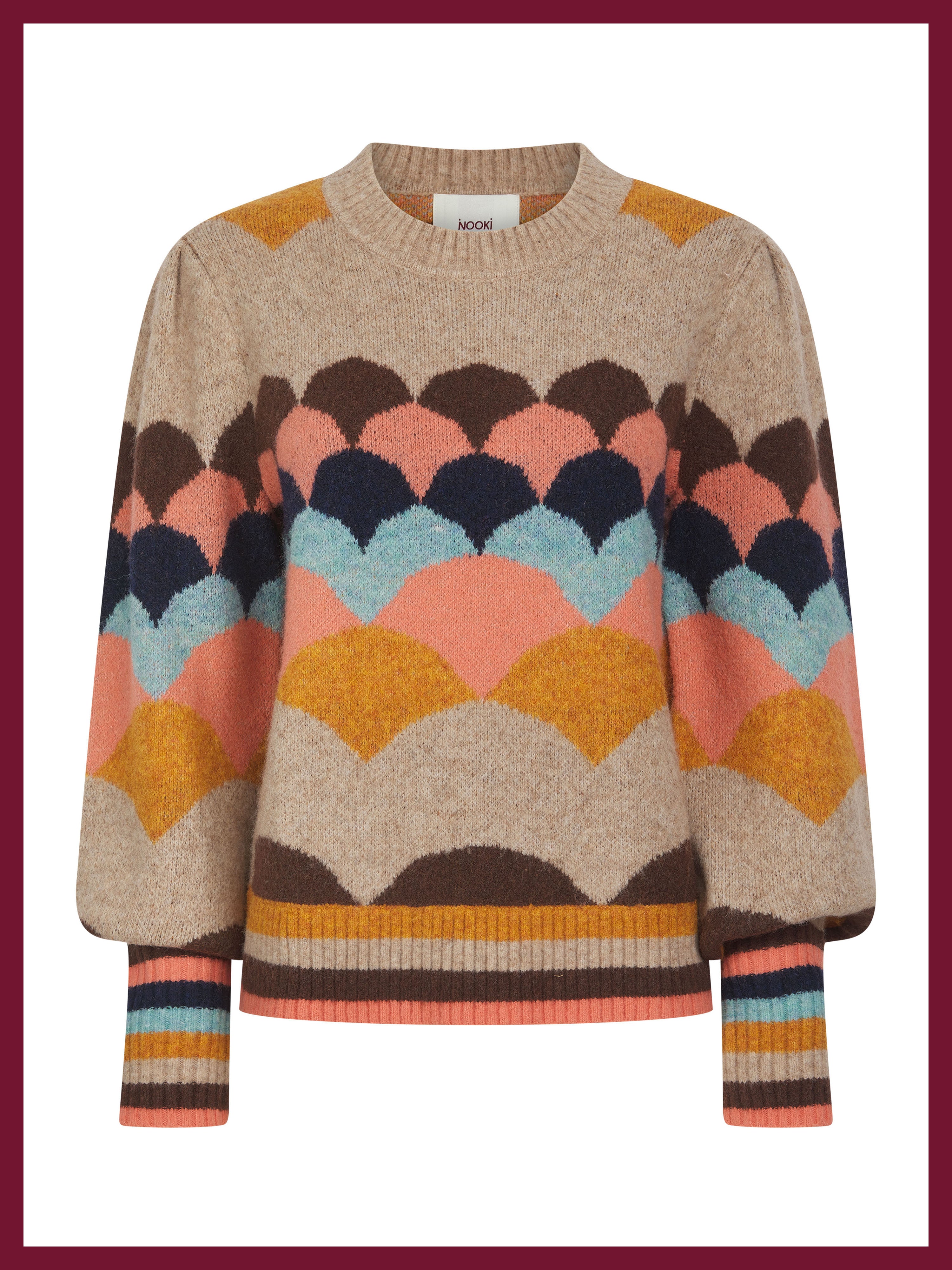 Mabel Scallop Pattern Jumper in Brown