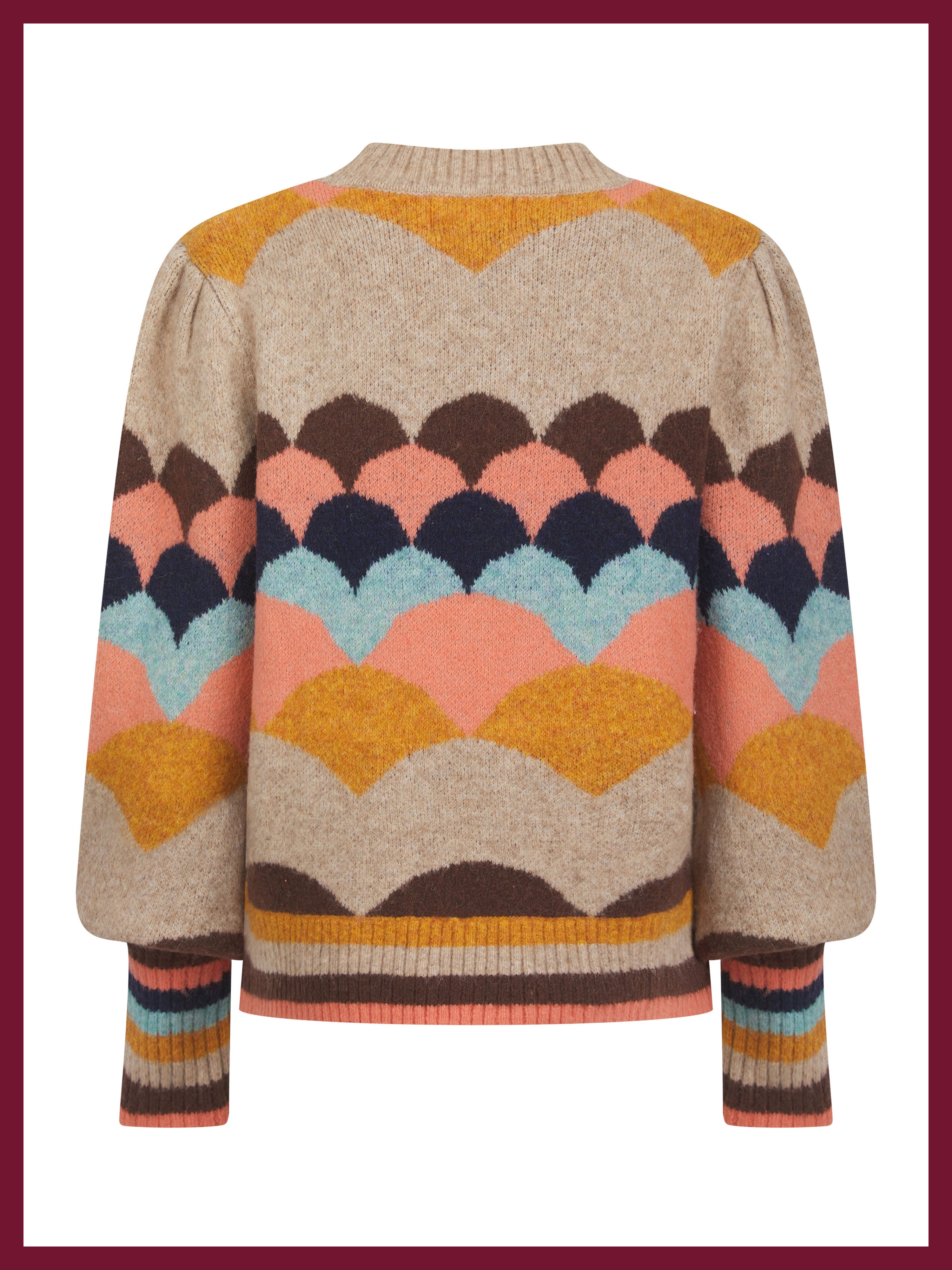 Mabel Scallop Pattern Jumper in Brown