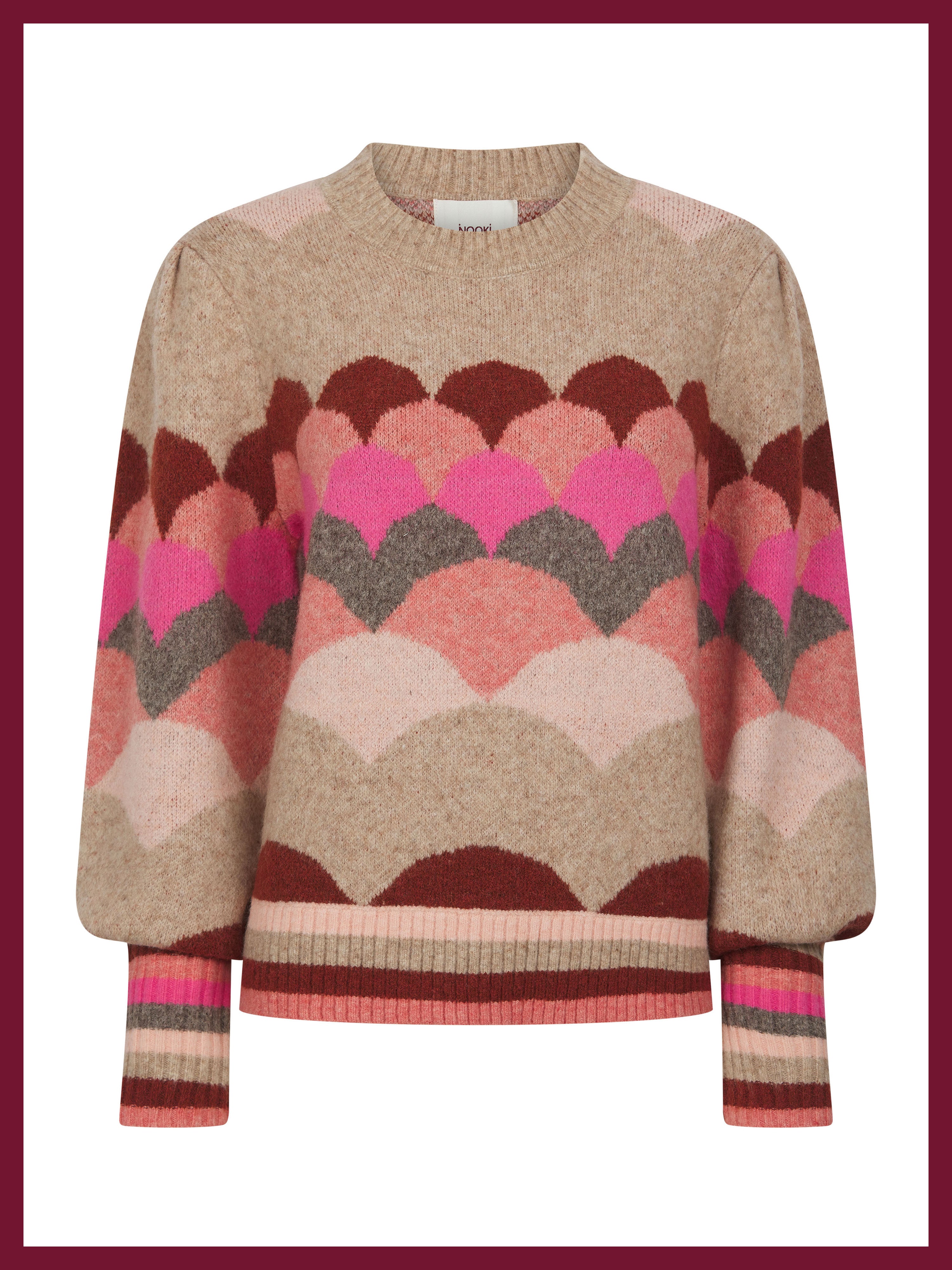 Mabel Scallop Pattern Jumper in Pink