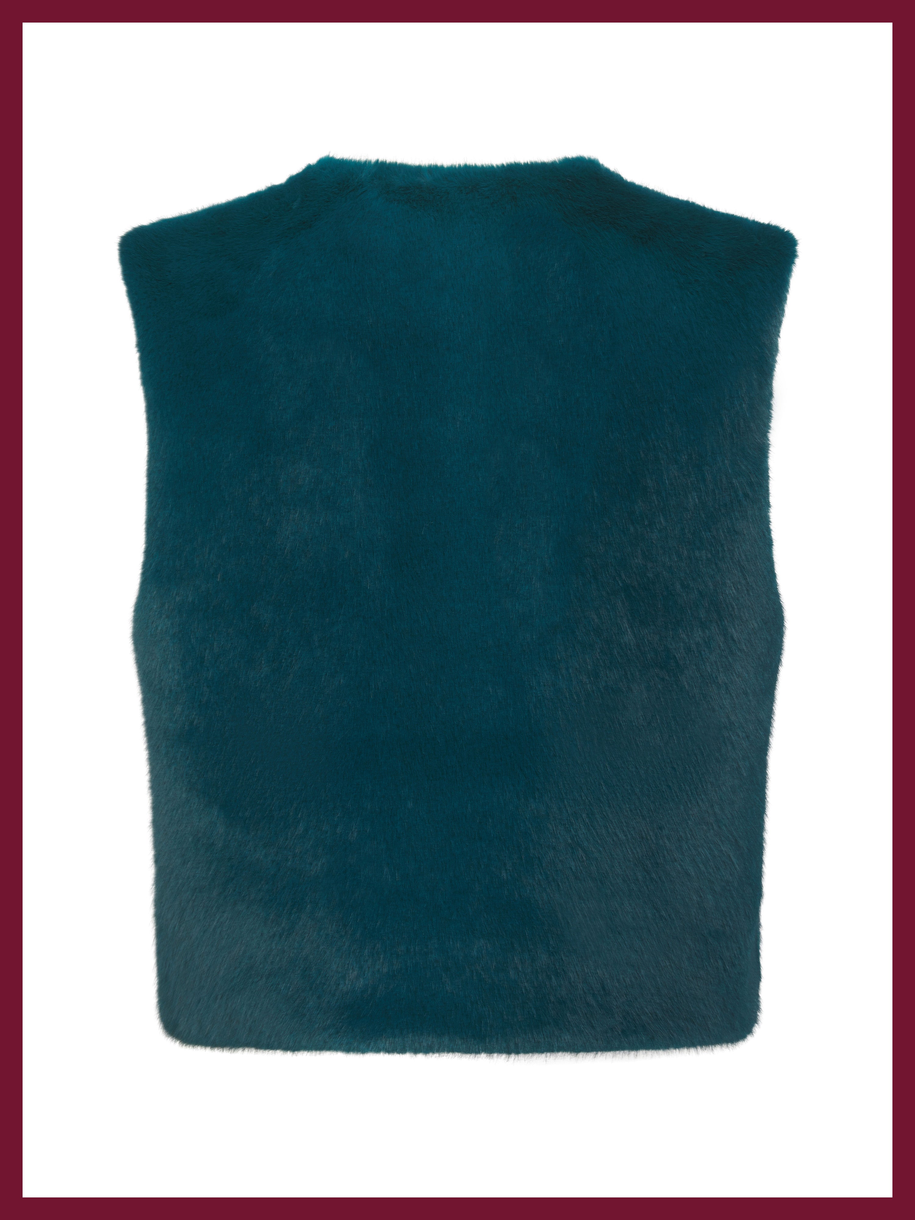 Edelweiss Faux Fur Gilet - Teal