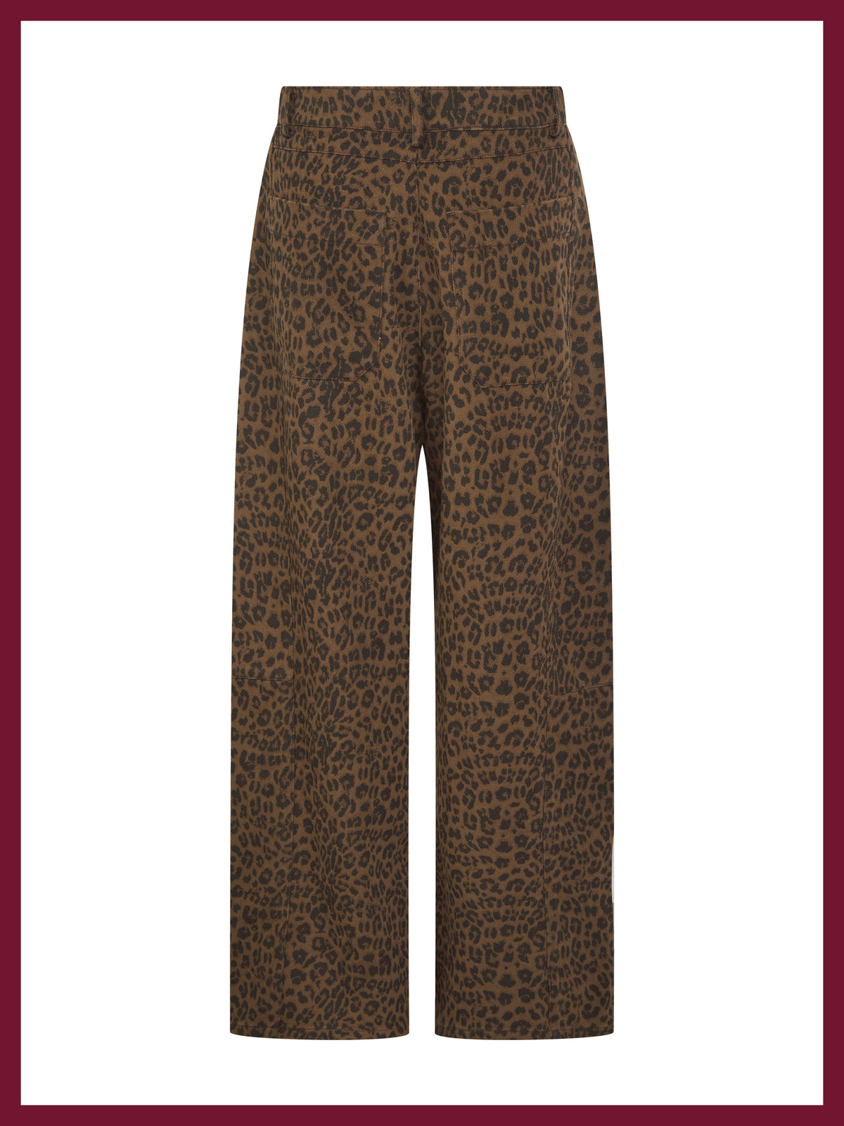 Ditta Leopard Barrel Leg Jeans in Chocolate