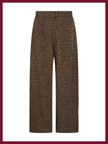 Ditta Leopard Barrel Leg Jeans in Chocolate