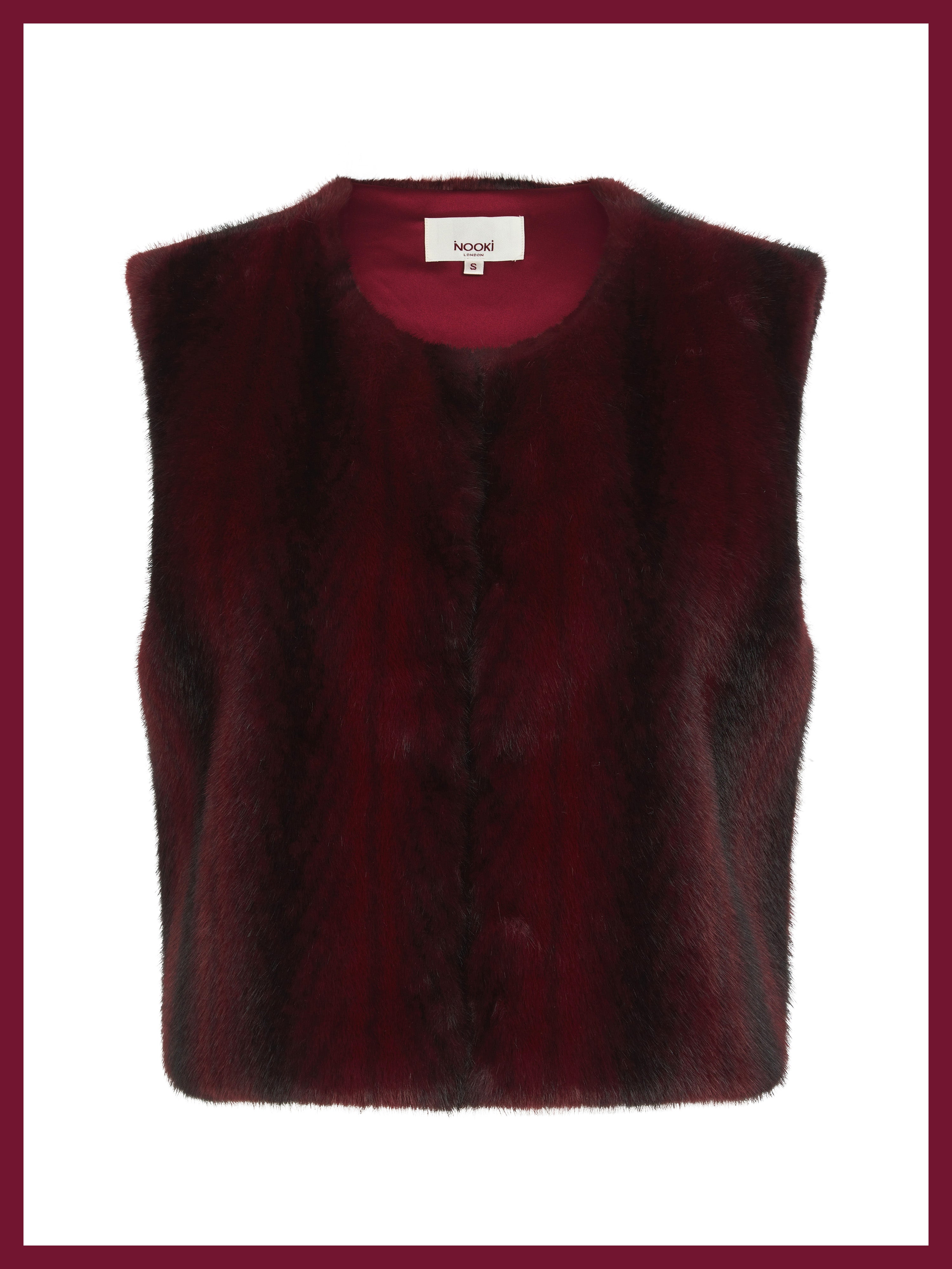 Edelweiss Faux Fur Gilet - Plum Zig Zag