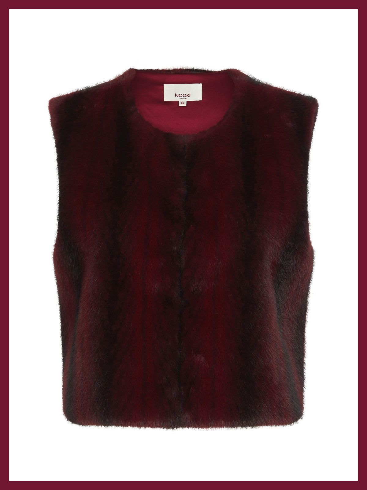 Edelweiss Faux Fur Gilet - Plum Zig Zag