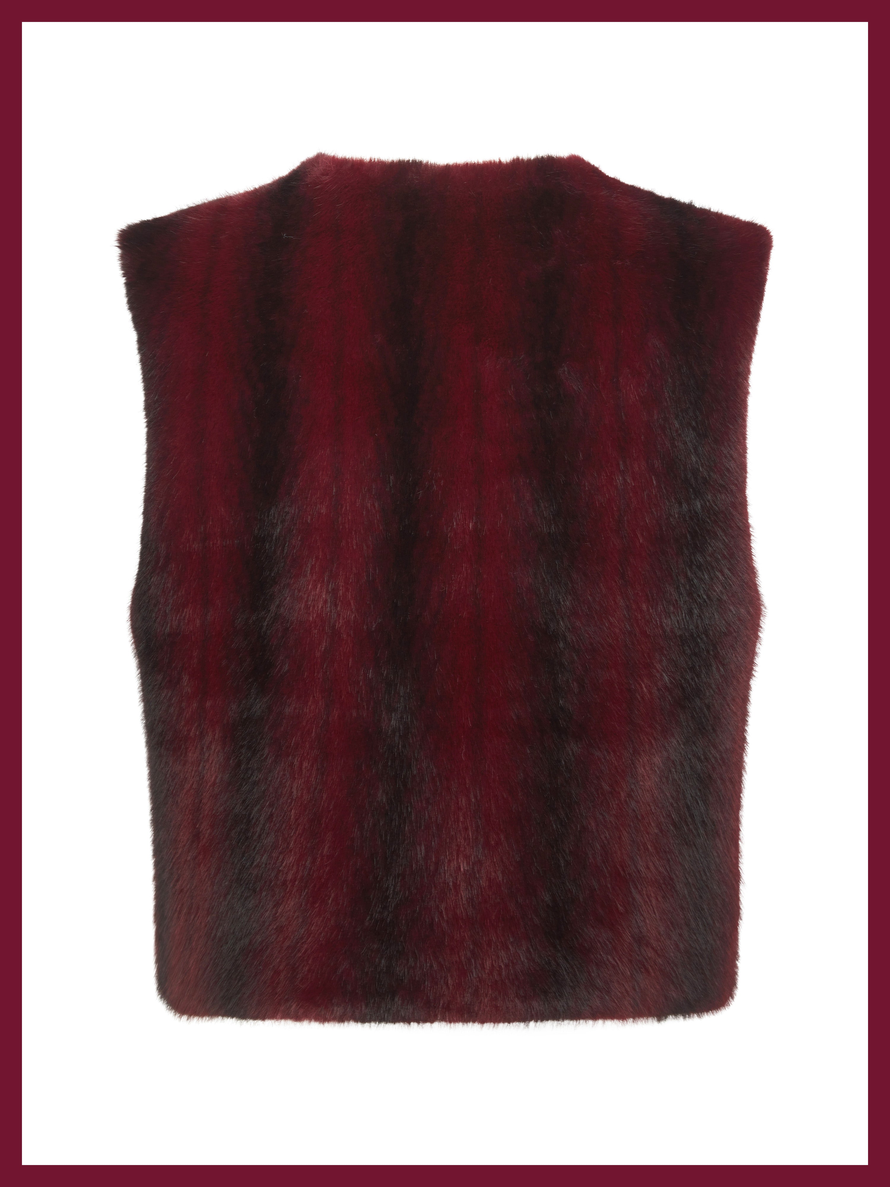 Edelweiss Faux Fur Gilet - Plum Zig Zag