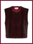 Edelweiss Faux Fur Gilet - Plum Zig Zag