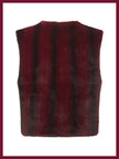 Edelweiss Faux Fur Gilet - Plum Zig Zag