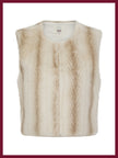 Edelweiss Faux Fur Gilet - Cream Zig Zag