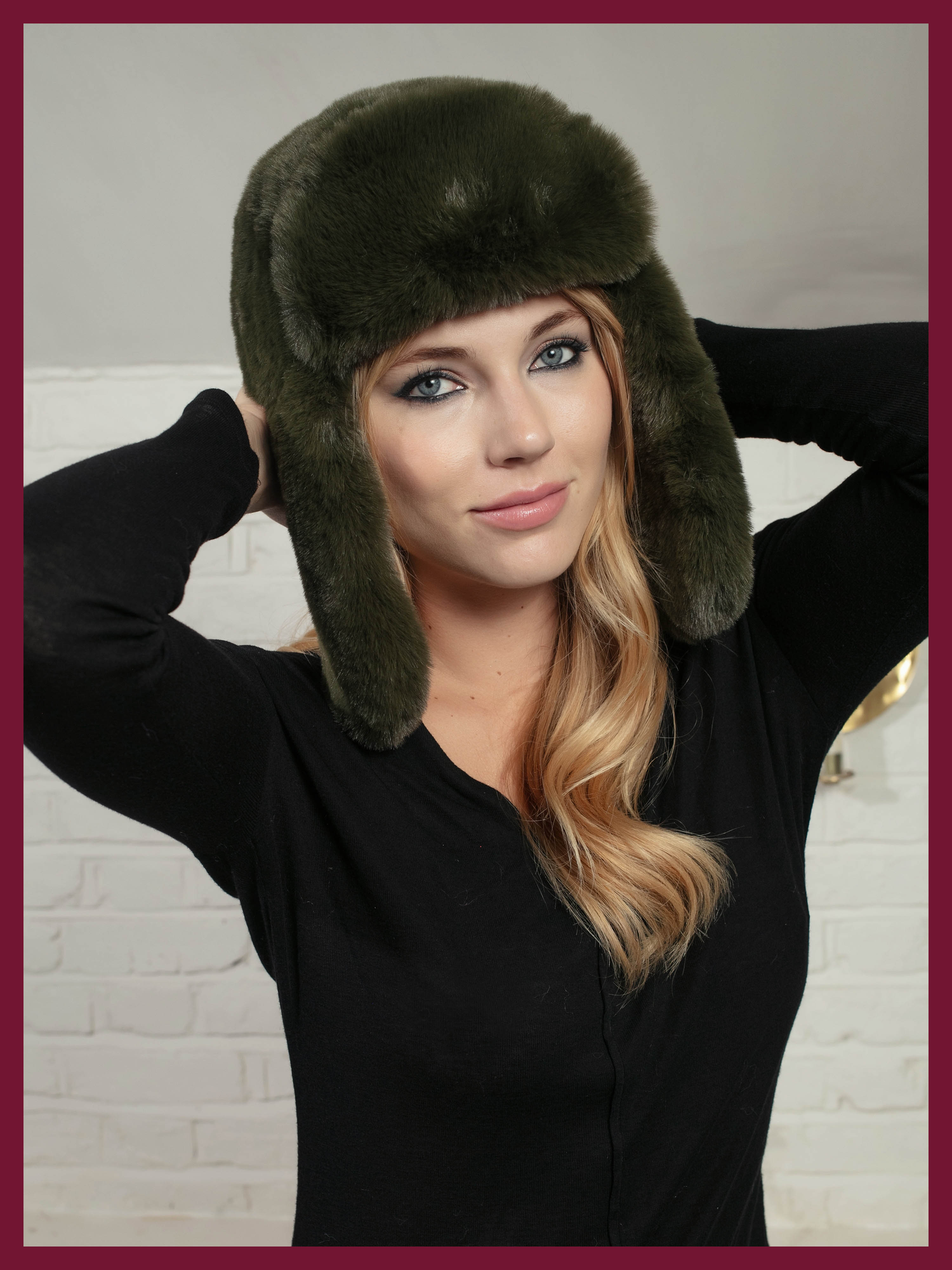 AW25 Billie Faux Fur Trapper- Olive