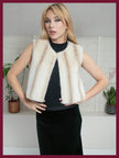 Edelweiss Faux Fur Gilet - Cream Zig Zag