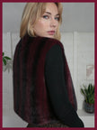 Edelweiss Faux Fur Gilet - Plum Zig Zag