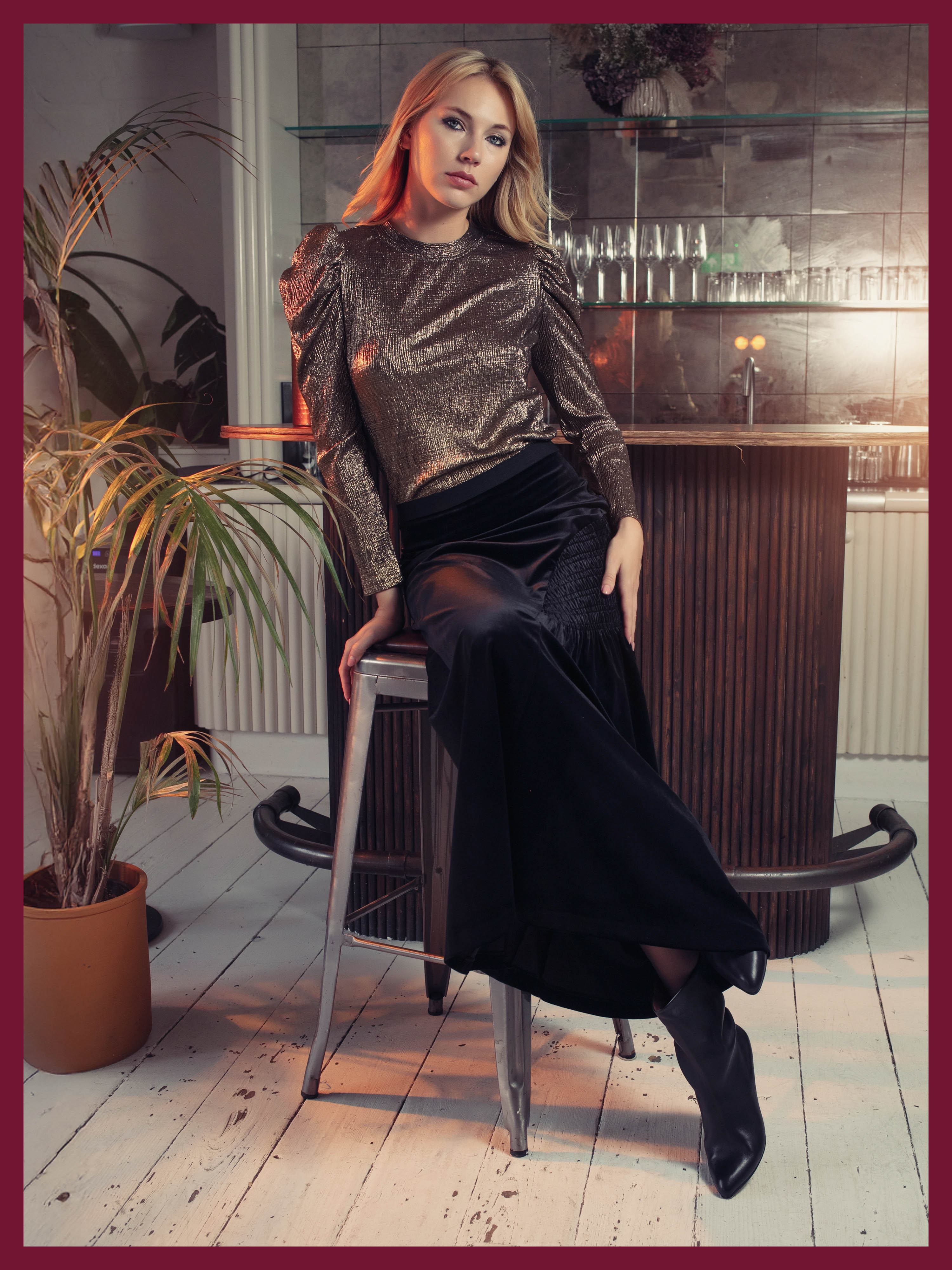 Cora Velvet Skirt In Black