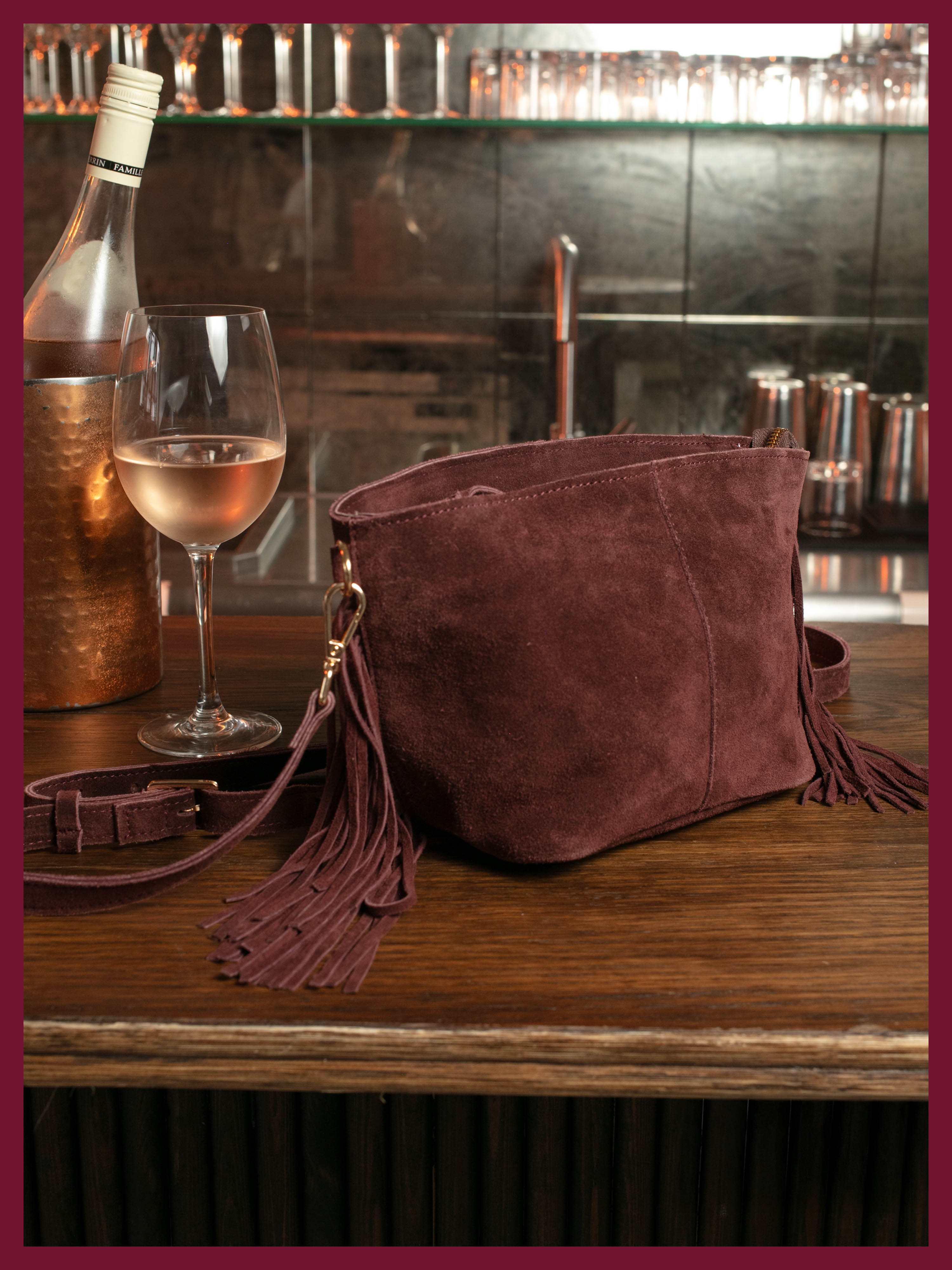 Kingston Tassle Cross Body Bag - Plum