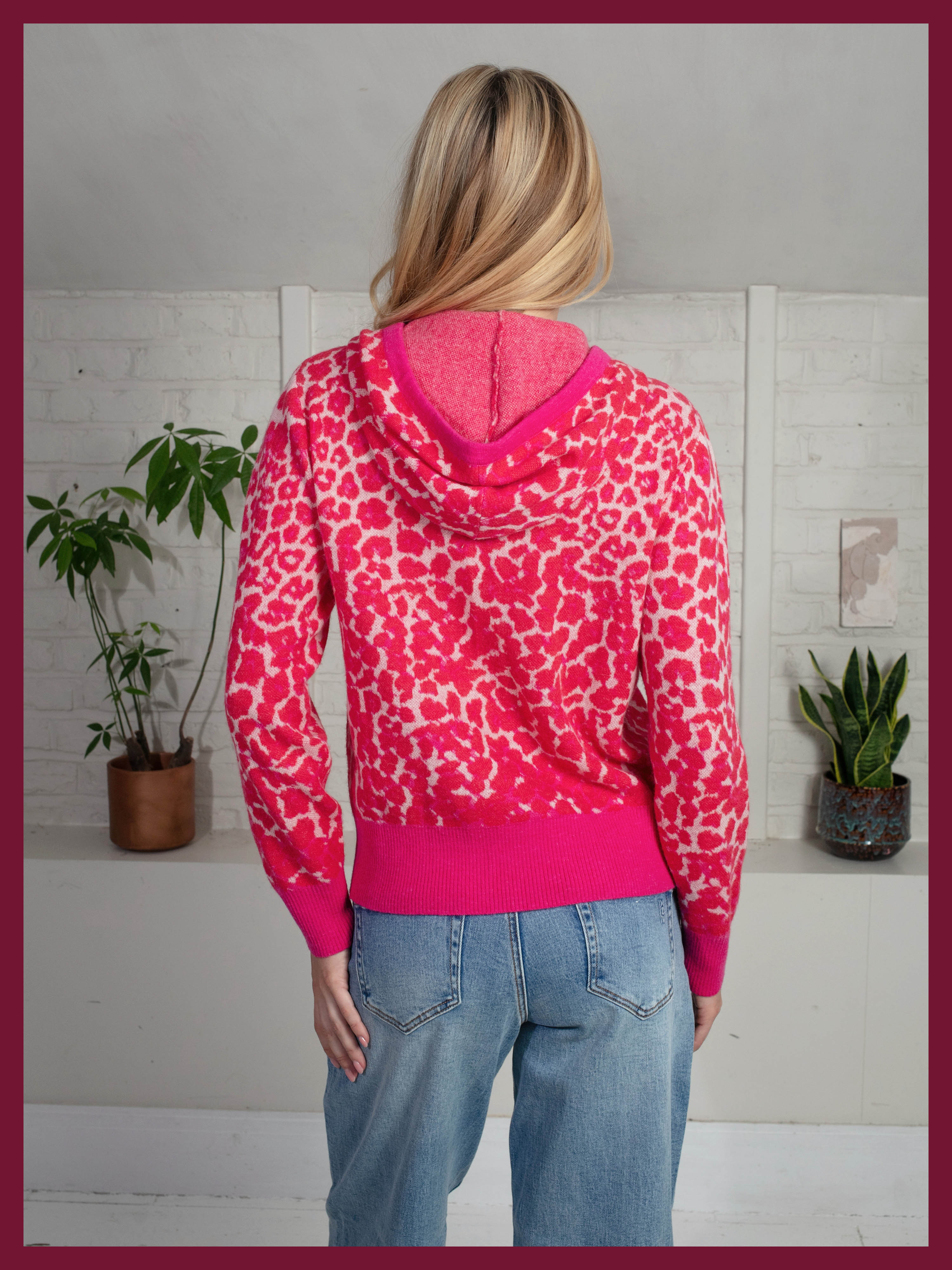Leopard Norwood Hoodie in Pink
