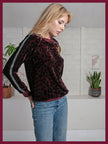 Penelope Velvet Sweater in Plum Leopard