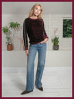 Penelope Velvet Sweater in Plum Leopard