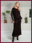 Penelope Velvet Sweater in Plum Leopard