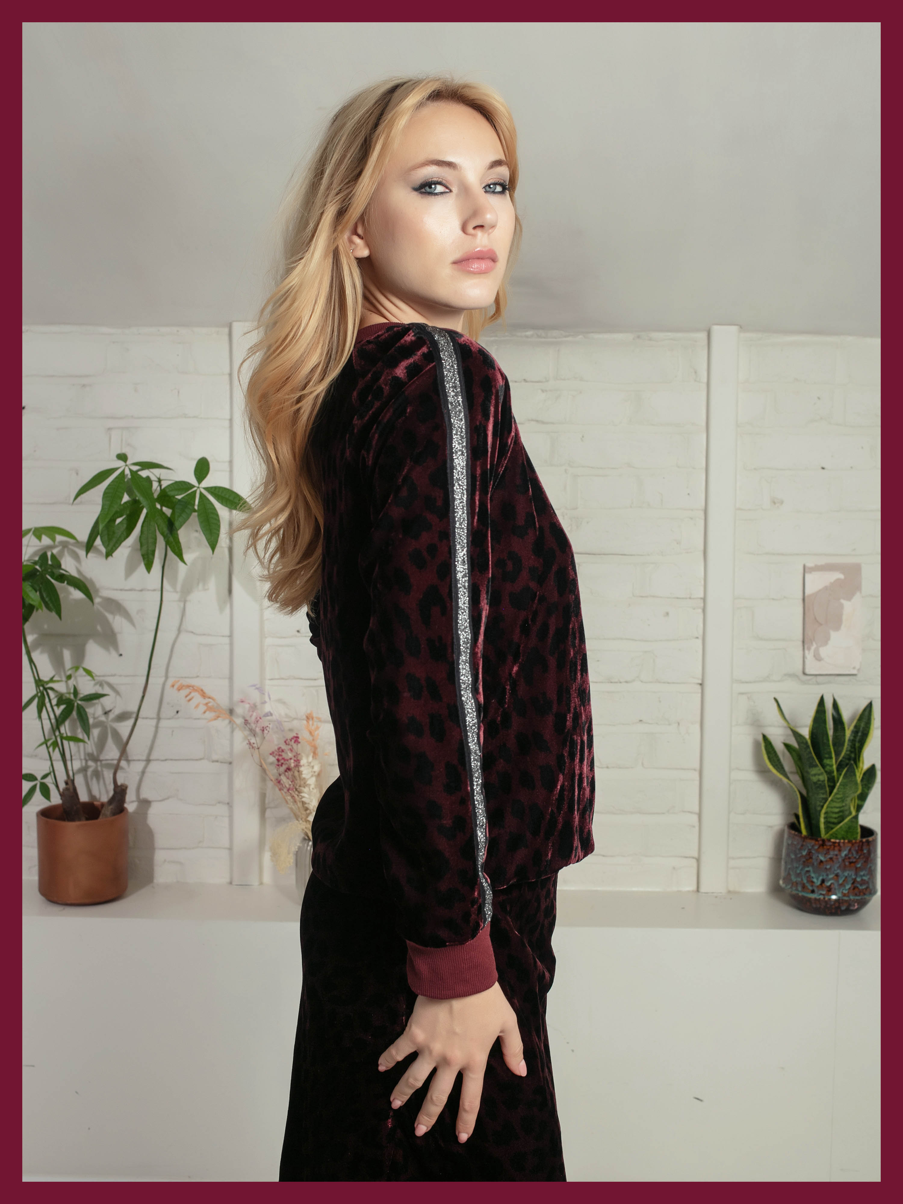 Tilda Bias Cut Skirt In Plum Leopard