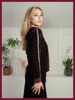 Penelope Velvet Sweater in Plum Leopard