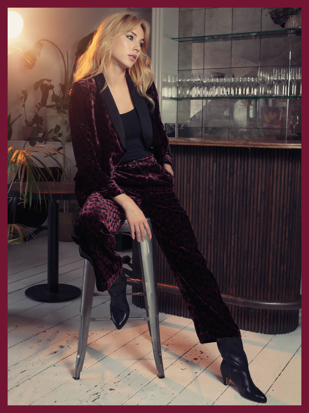 Sonia Tuxedo In Plum Leopard