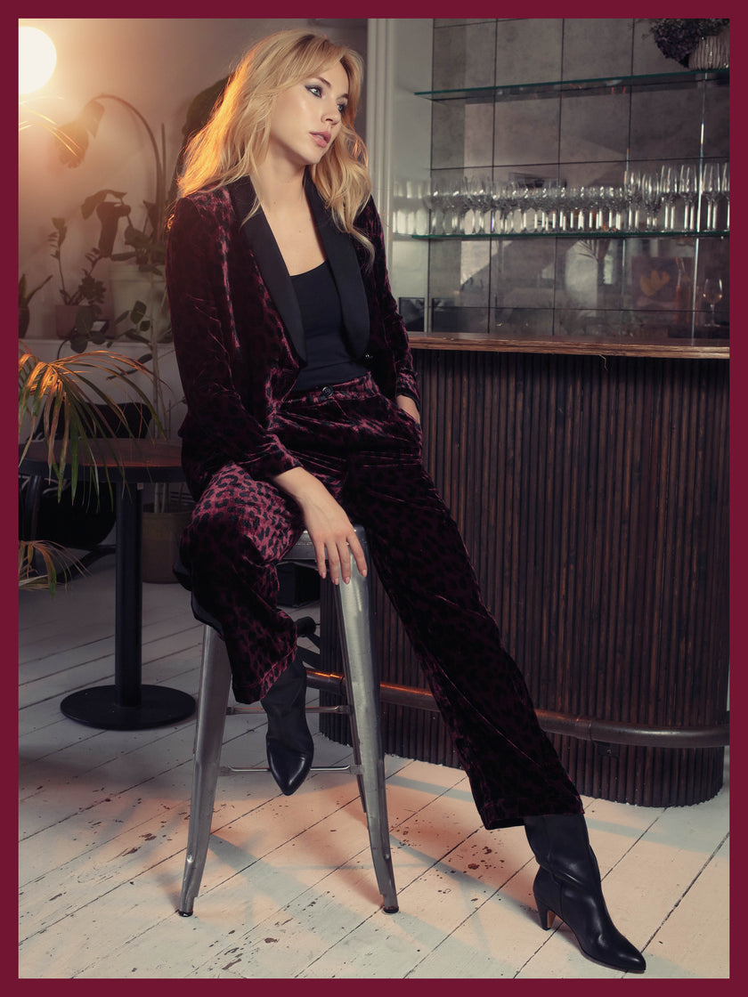 Sonia Tuxedo In Plum Leopard