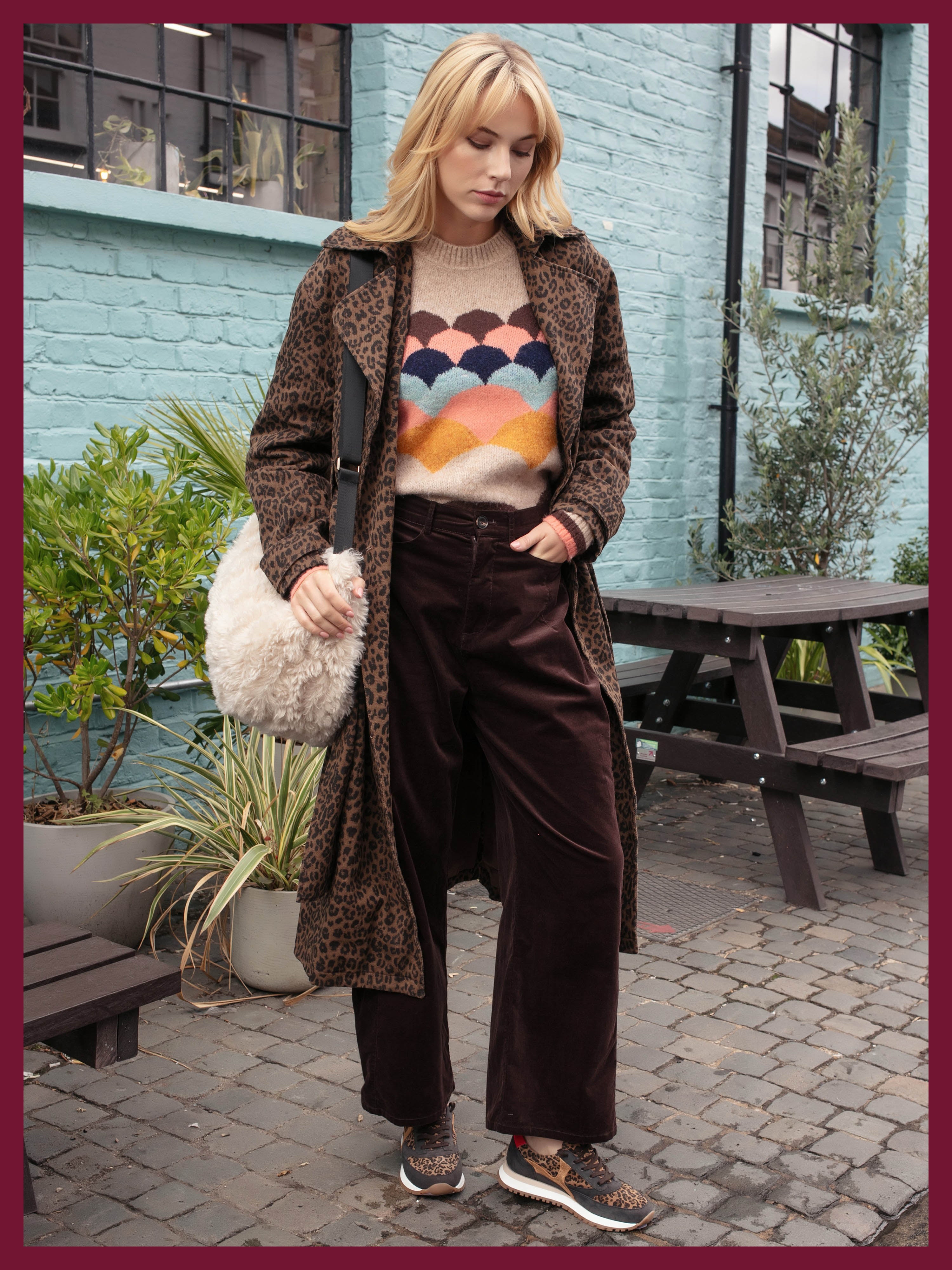 Mabel Scallop Pattern Jumper in Brown