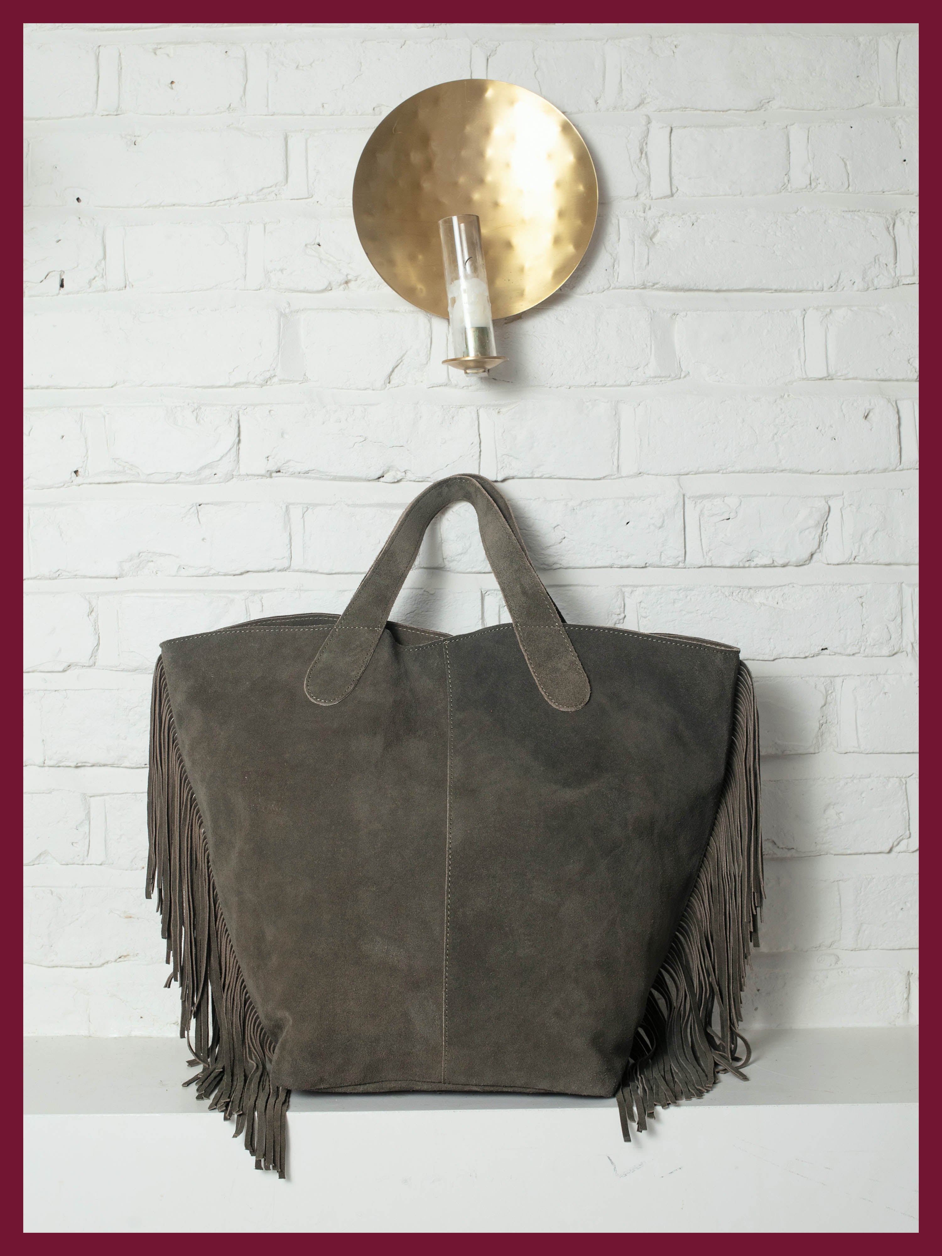 Vancouver Suede Tote - Olive