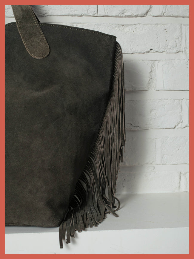 Vancouver Suede Tote - Olive