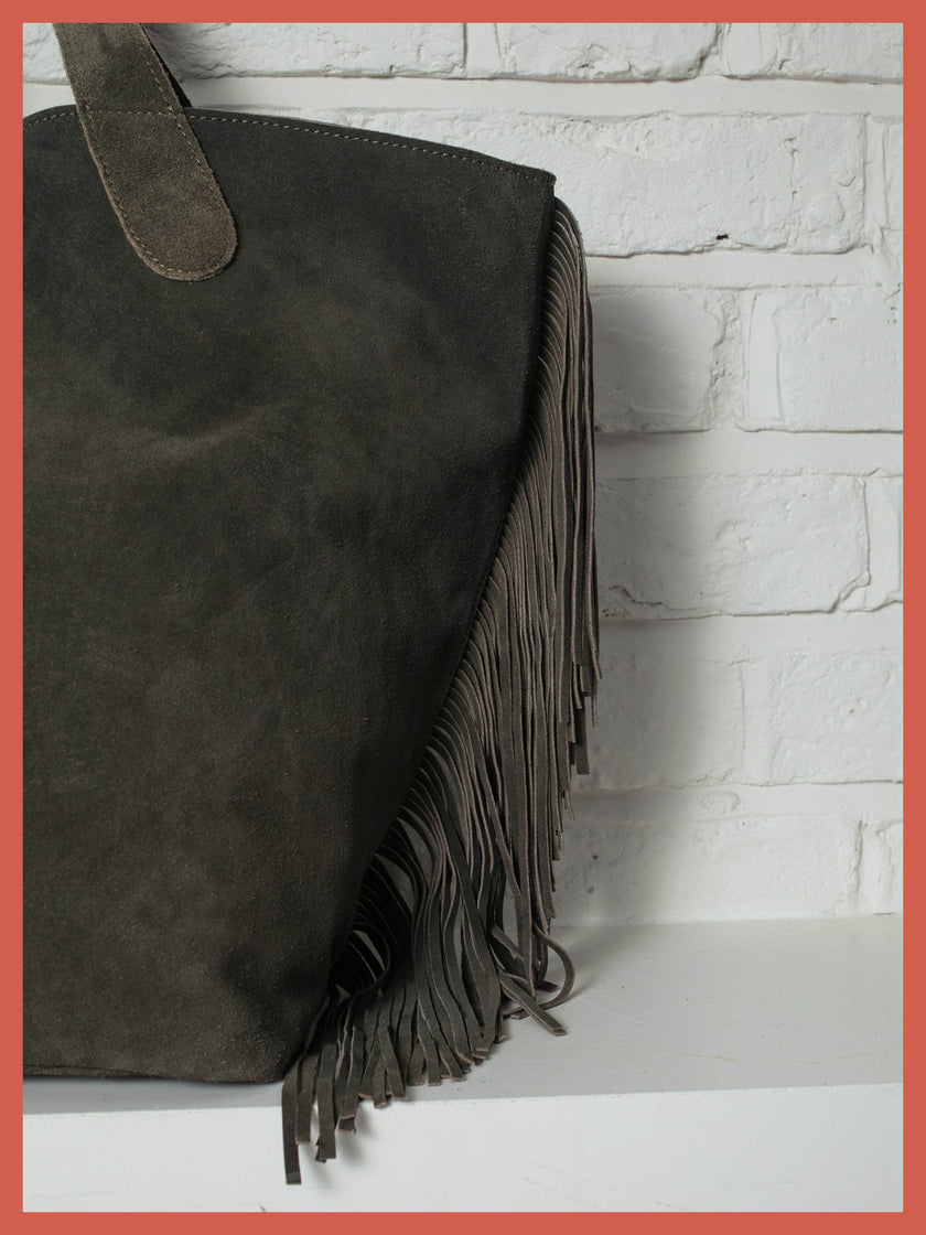 Vancouver Suede Tote - Olive