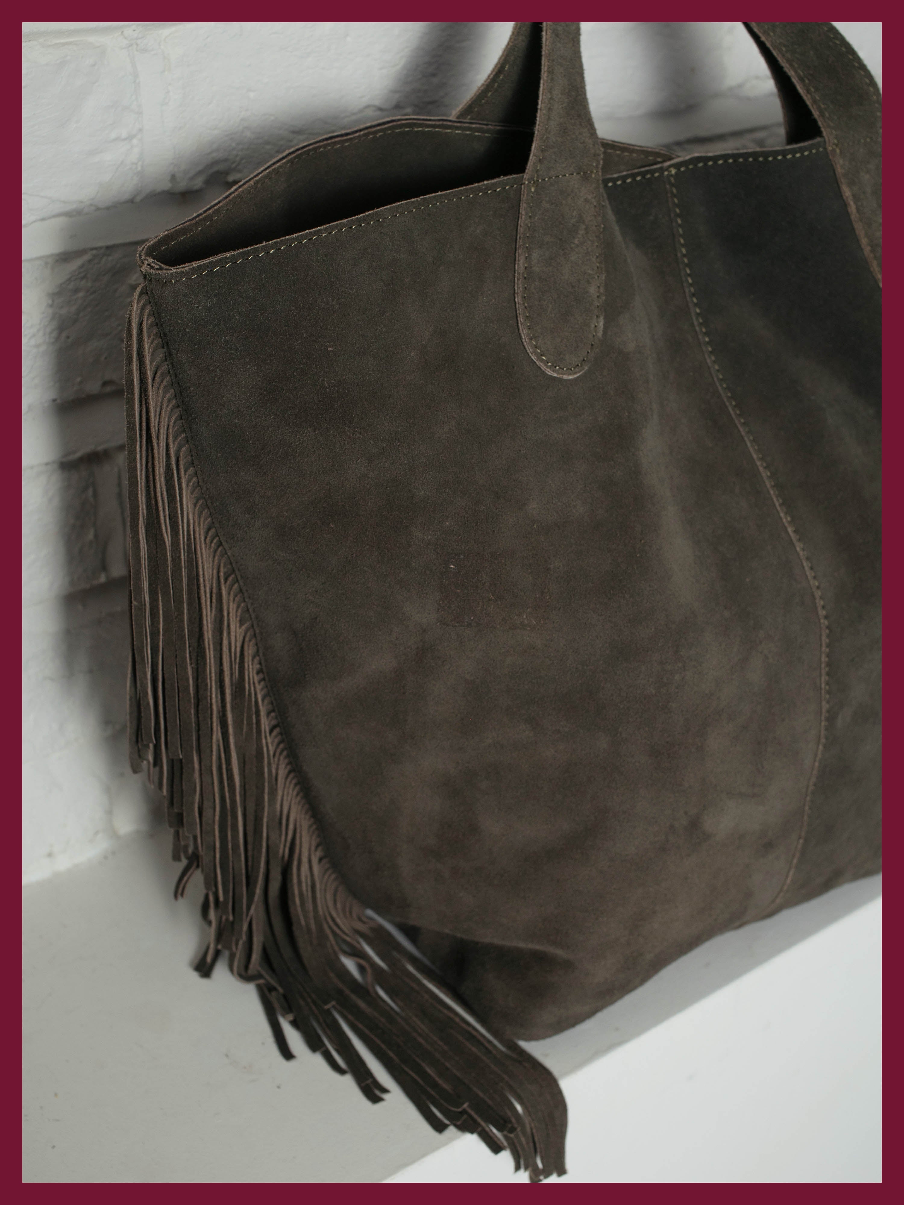 Vancouver Suede Tote - Olive