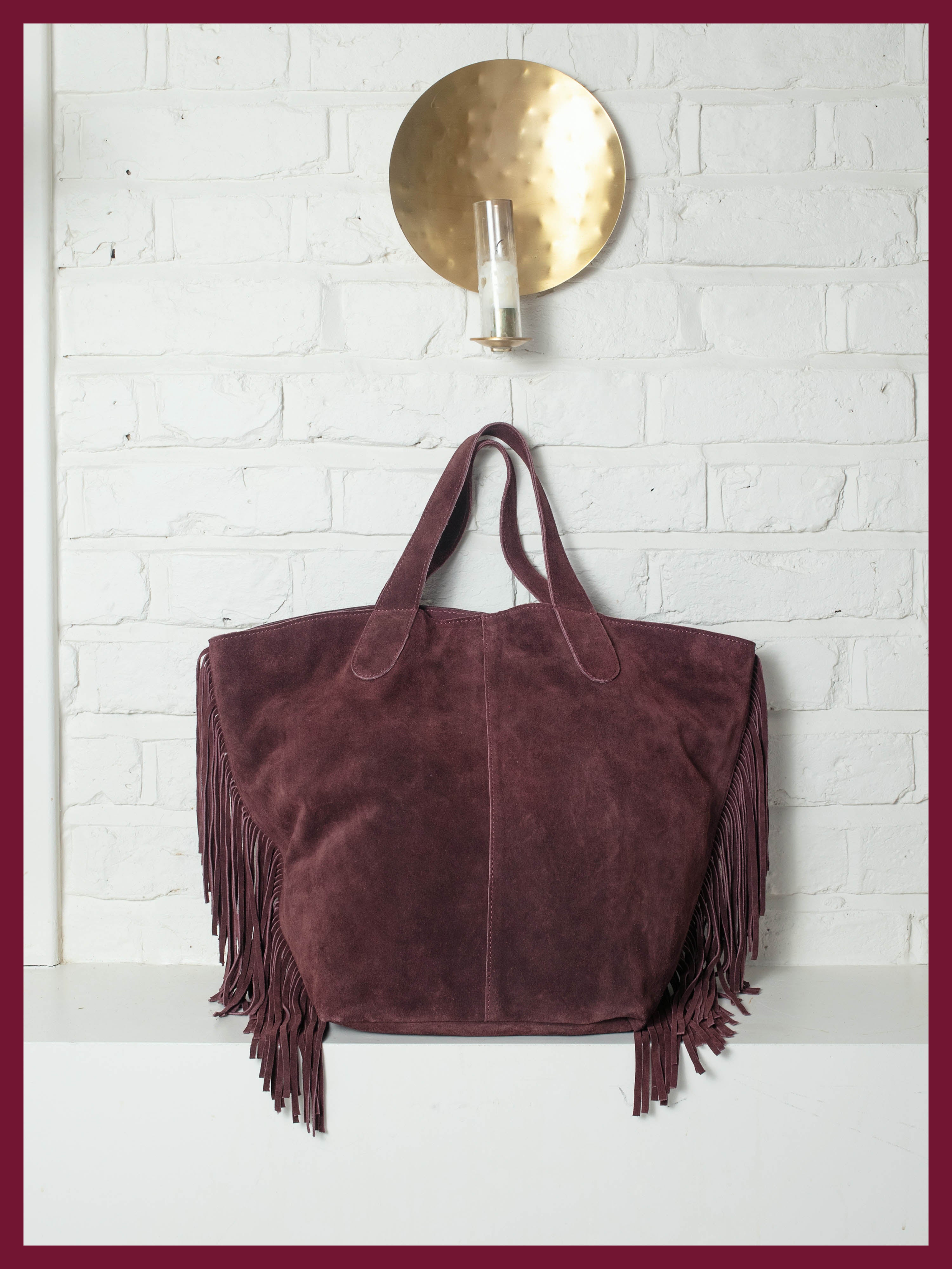Vancouver Suede Tote - Plum