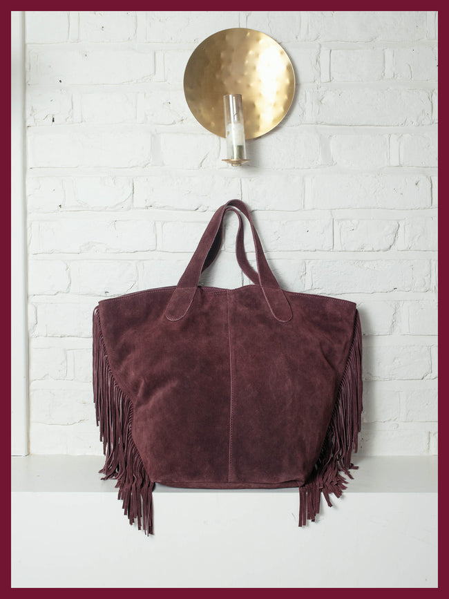 Vancouver Suede Tote - Plum