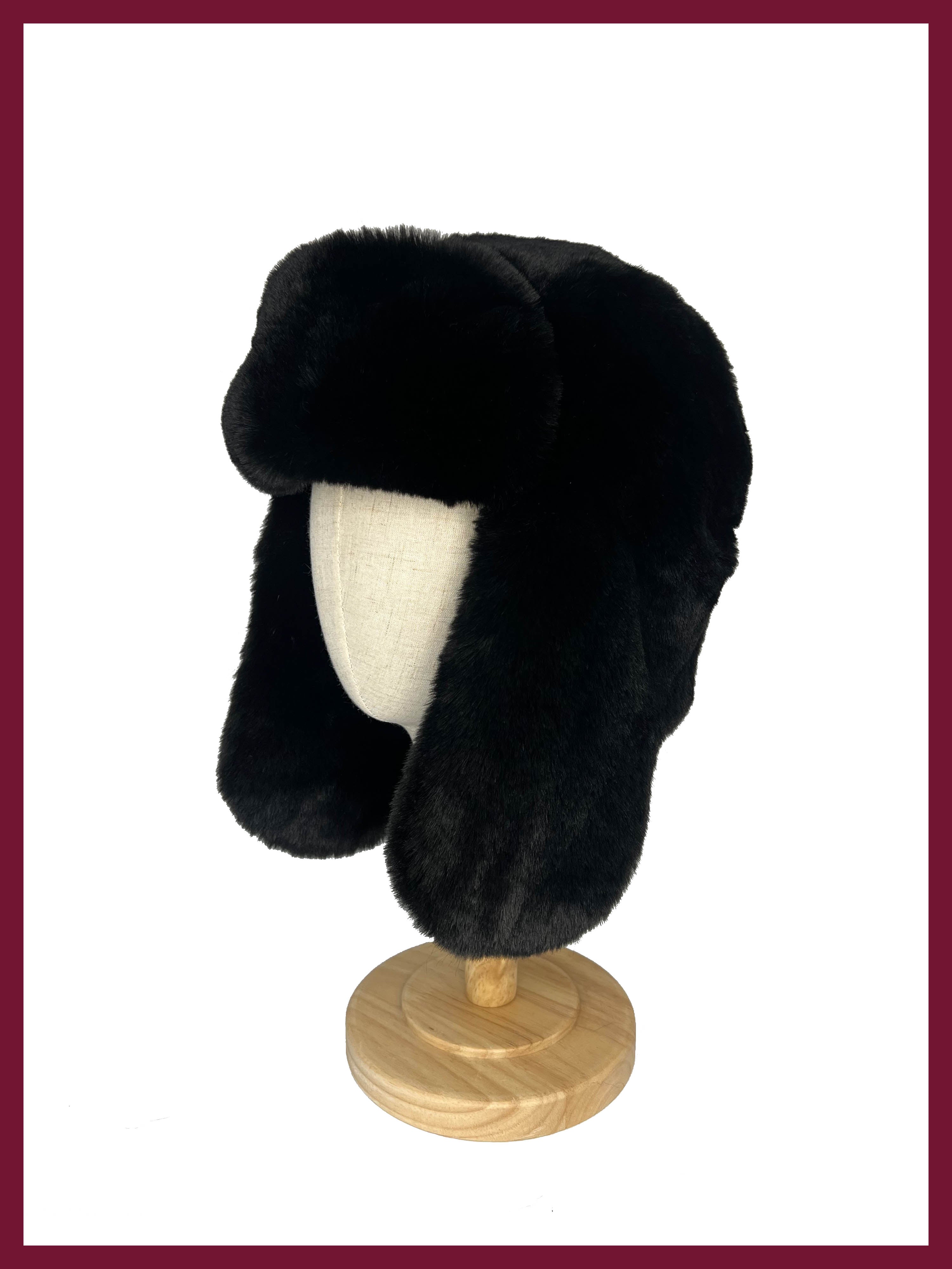 AW25 Billie Faux Fur Trapper- Black