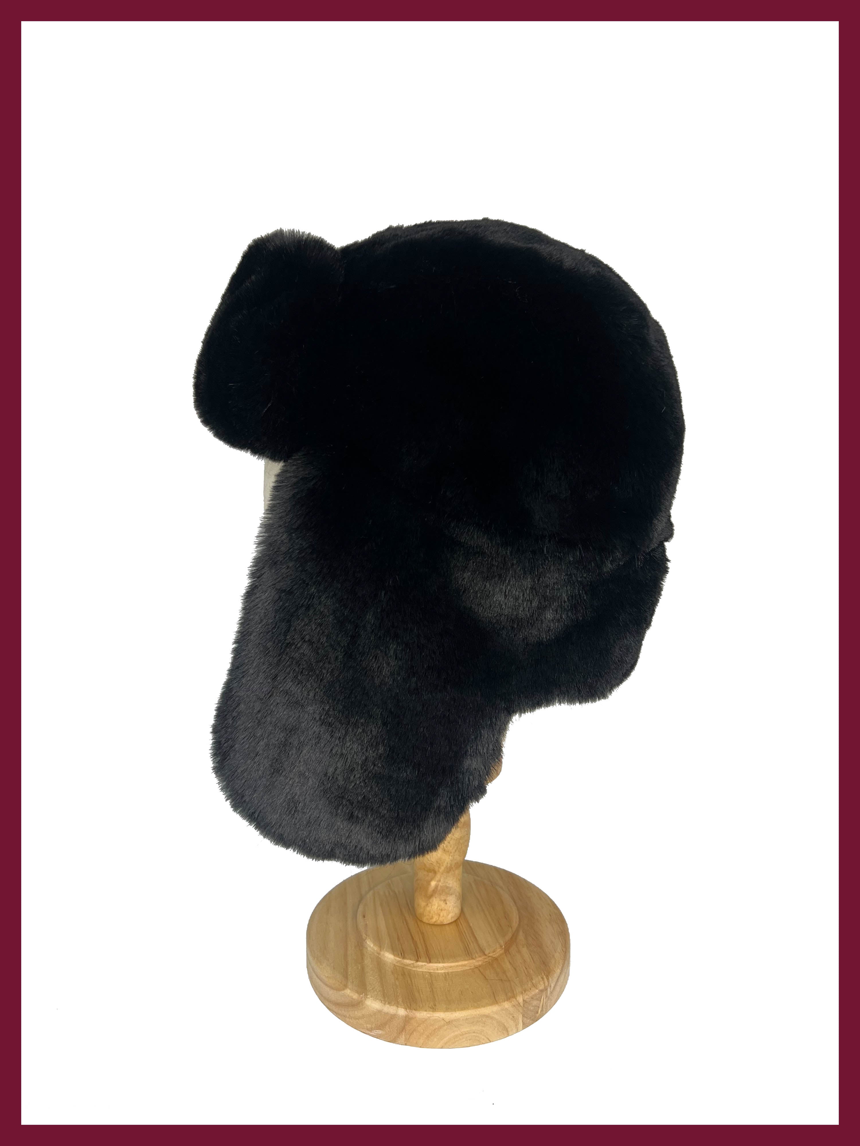 AW25 Billie Faux Fur Trapper- Black