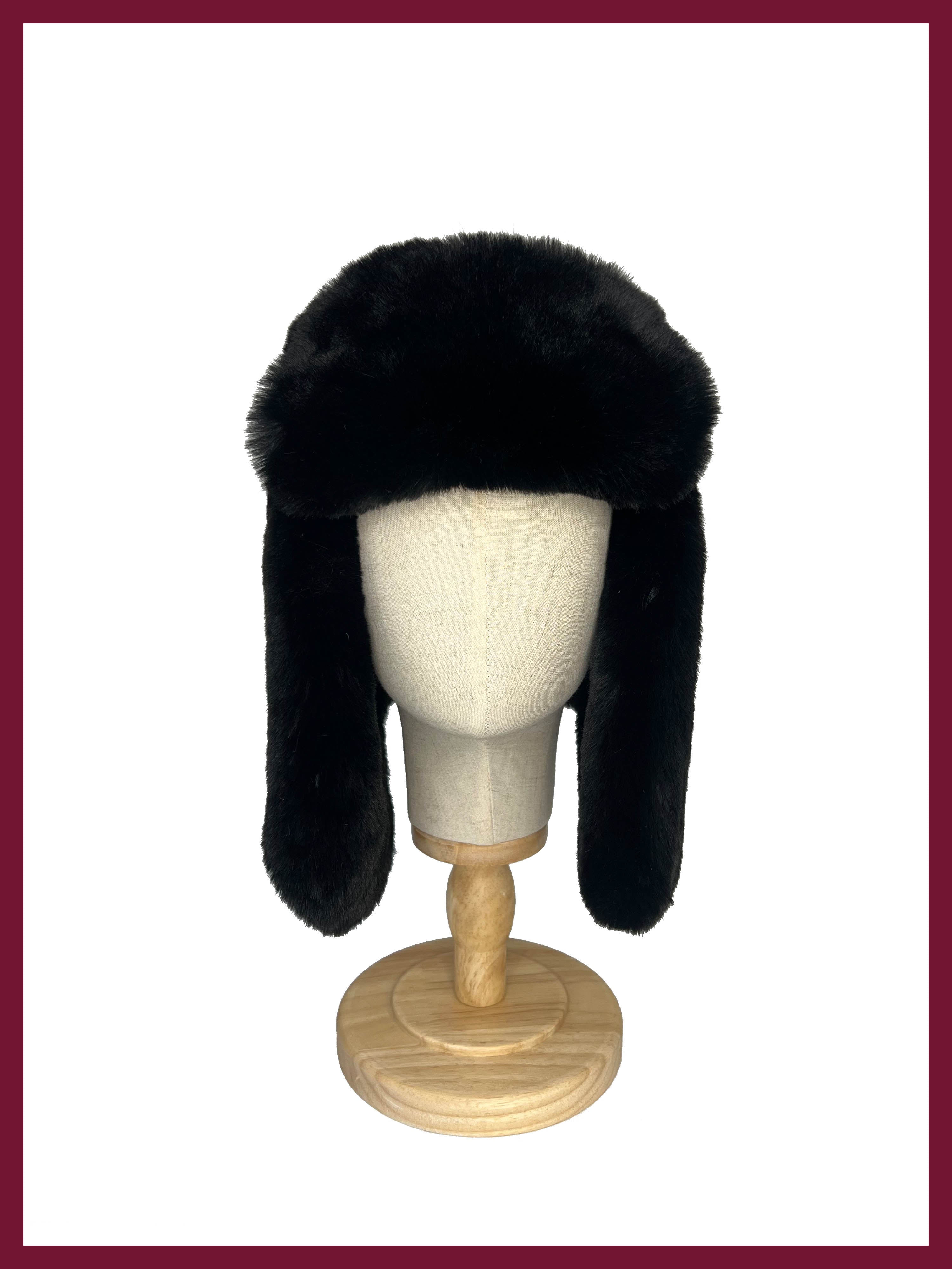 AW25 Billie Faux Fur Trapper- Black