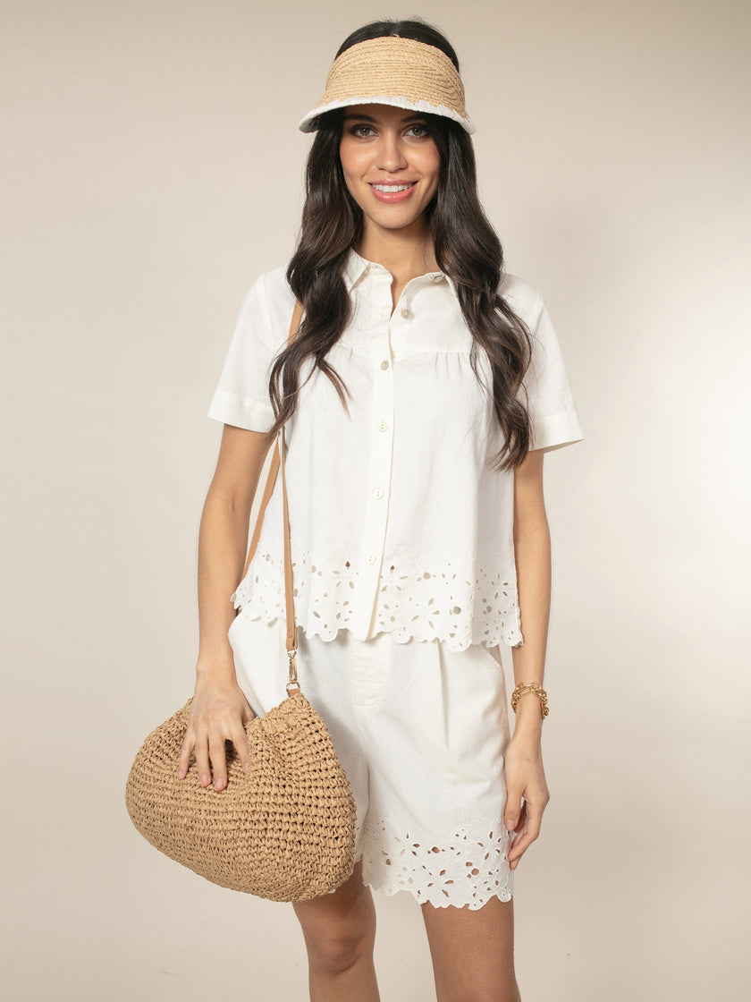 Yasmina Clutch Bag - Natural