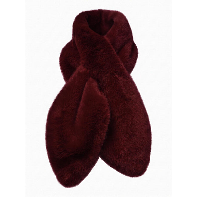 Cate Faux Fur Scarf - Burgundy