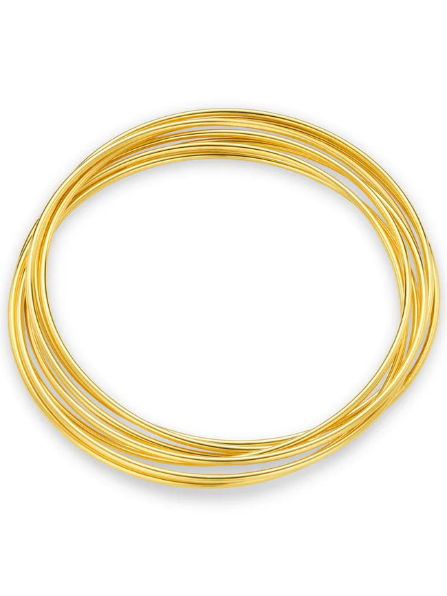 Fine Multi Interlocking Bangles-Gold