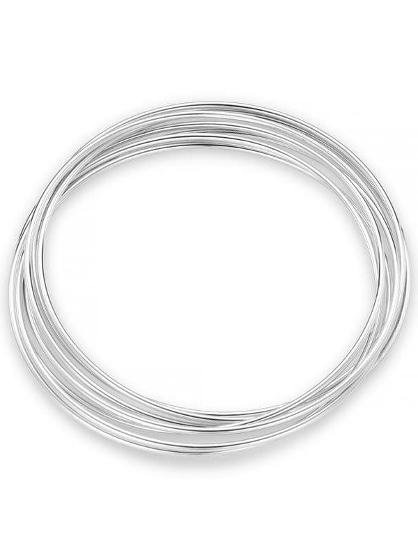 Fine Multi Interlocking Bangles-Silver